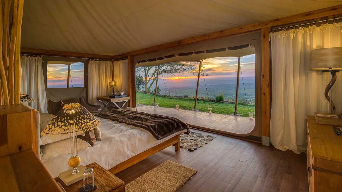 Spacious tented accommodation at Elewana Loisaba Tented Camp