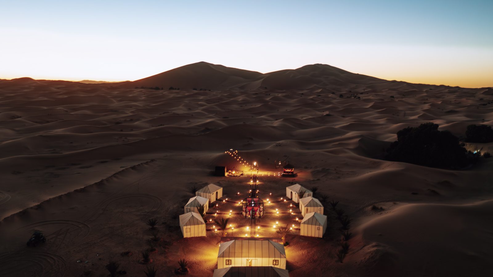 Tiziri Camp among the Erg Chebbi dunes near Merzouga in Morocco